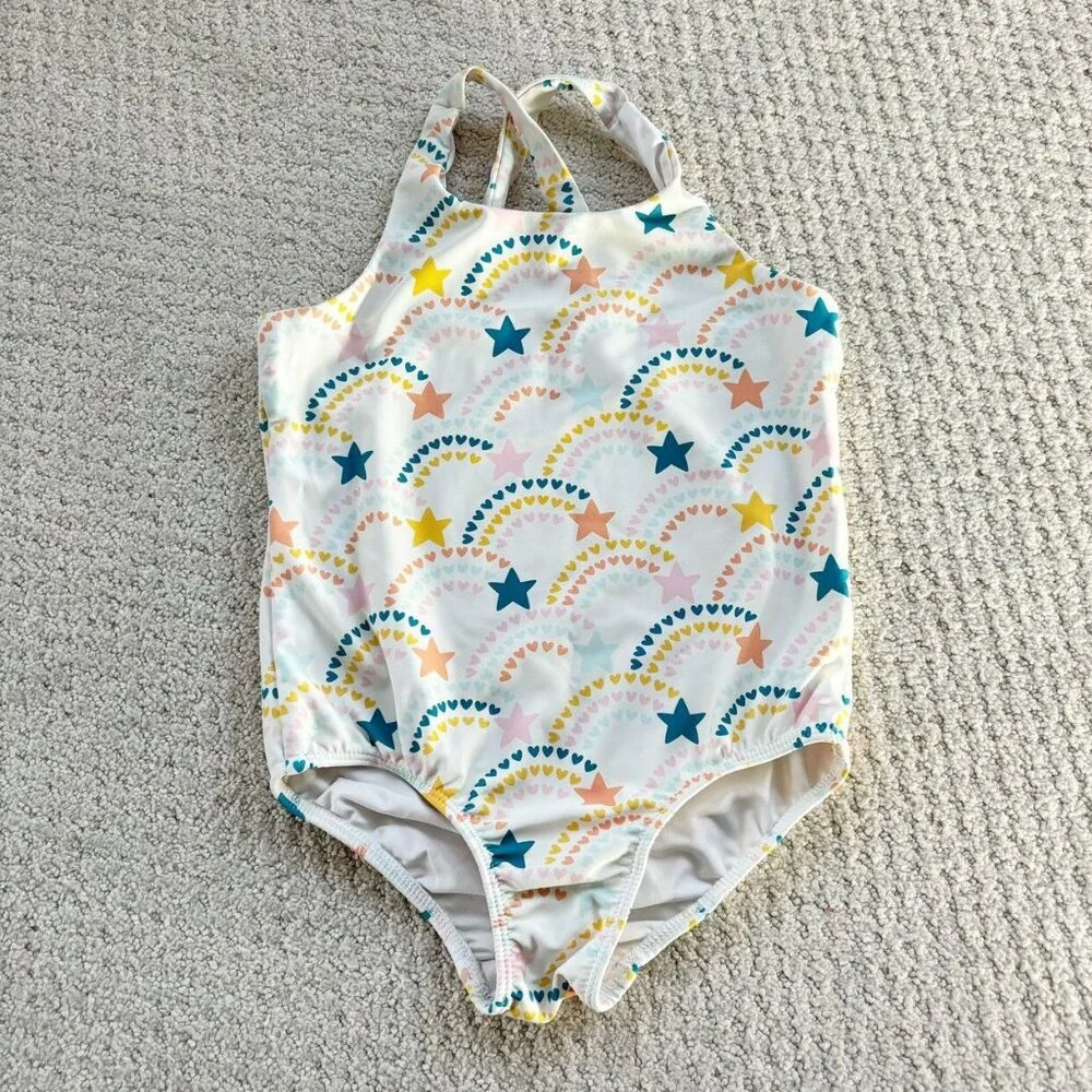 Bird & Bean Pastel Star And Hearts Bathing Suit